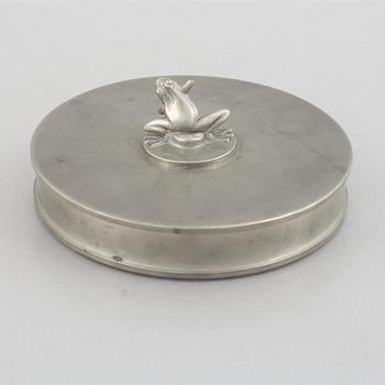 A pewter box with mirror, marks of Guldsmedsaktiebolaget, Stockholm 1933.