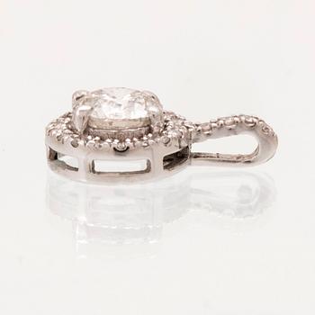 An 18K white gold pendant set with round brilliant cut diamonds GIA cert.