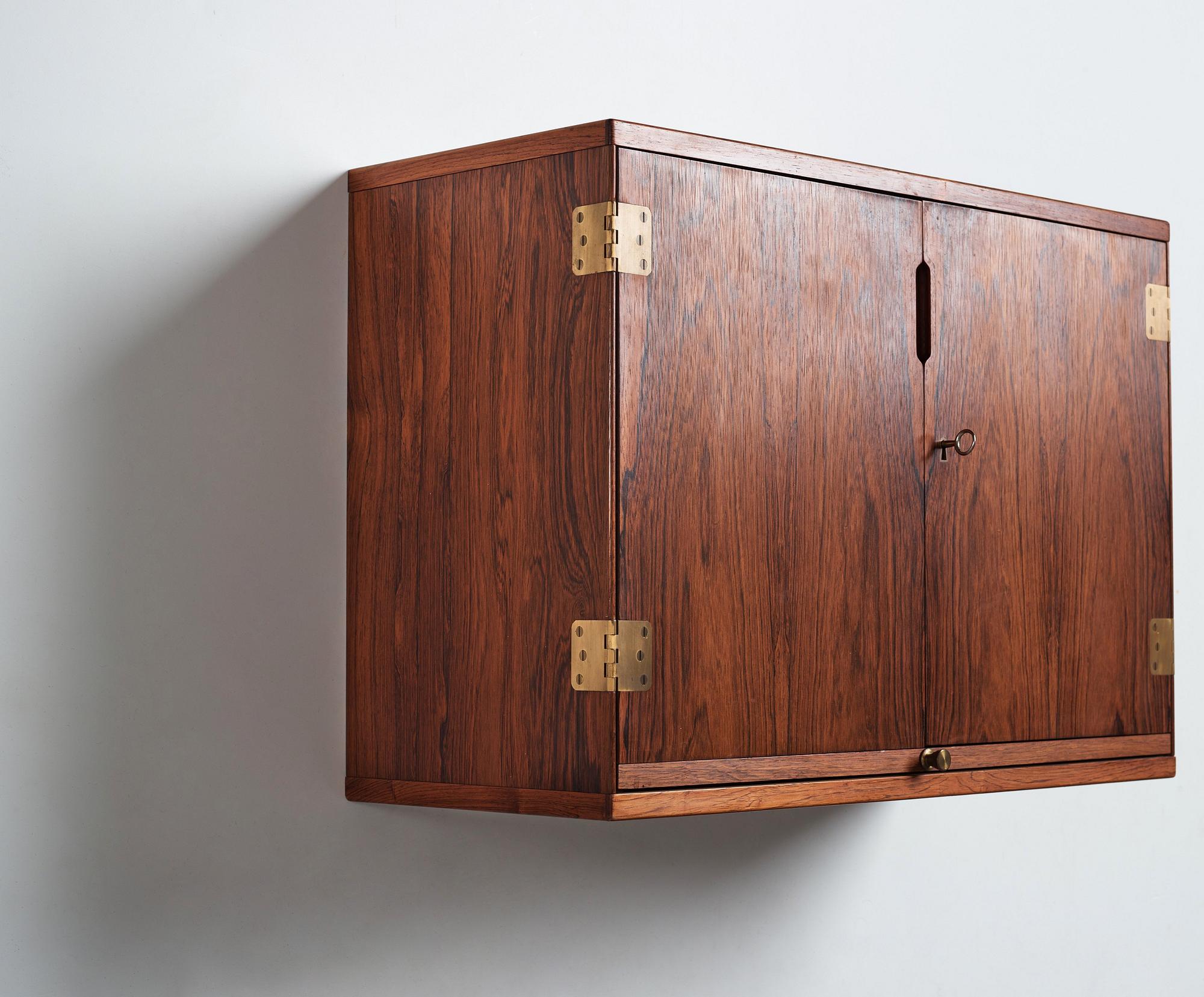 Svend Langkilde, a rosewood wall hung bar cabinet, Langkilde Møbler, Denmark 1960s.