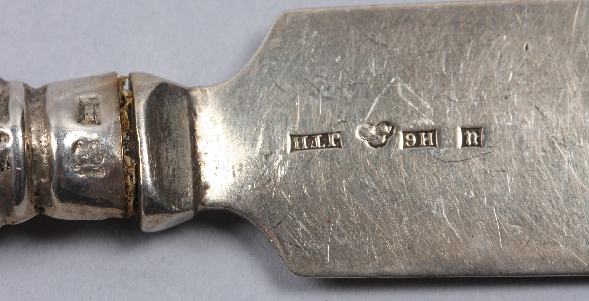 PARTI BESTICK, 7 st, silver, bla Johan Theodor Hagman, Uppsala 1886.