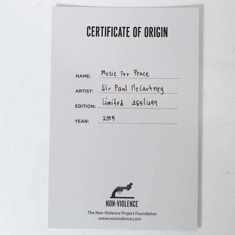 Paul McCarthy, Non-Violence Art Project & Sir Paul McCartney, "Music for Peace".