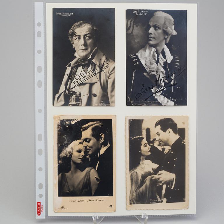 COLLECTION OF AUTOGRAPHS AND PHOTOS, including Swedish actors Bibbi Andersson, Povel Ramel and Sickan Carlsson.