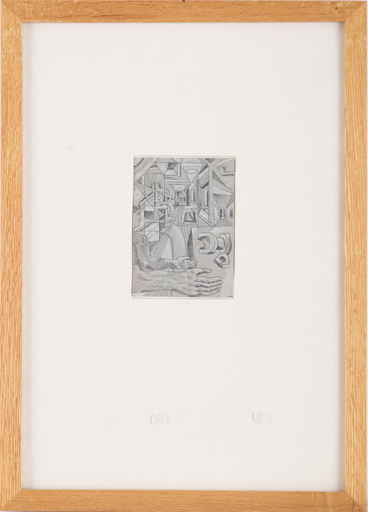 PETER WEISS, indian ink on paper, signed, executed in 1953.