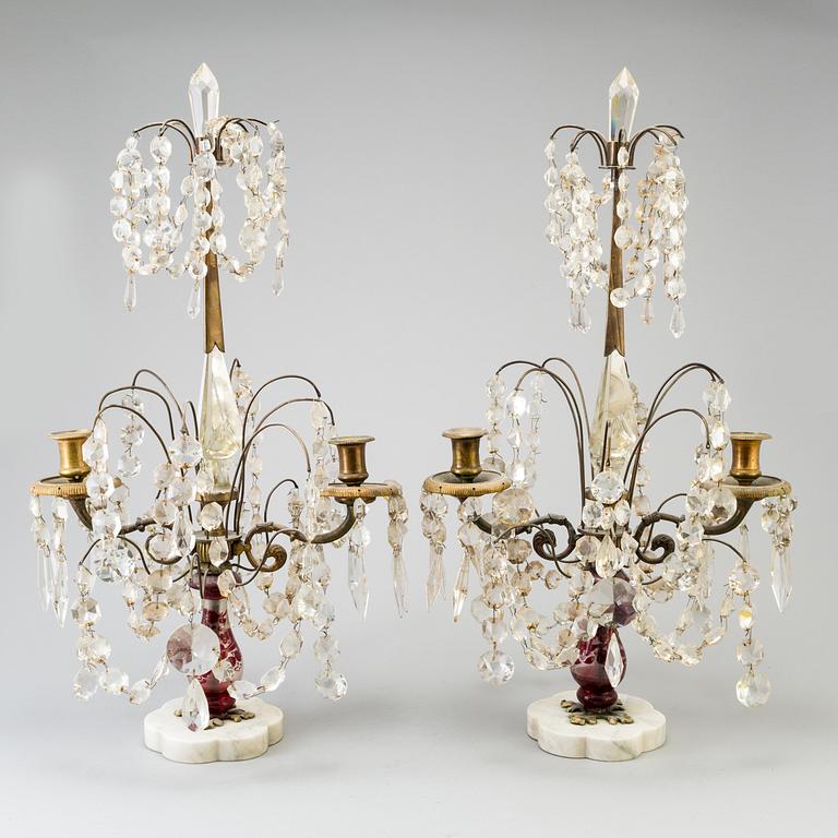 A PAIR OF EARLY 20TH CENTURY GIRANDOLES.