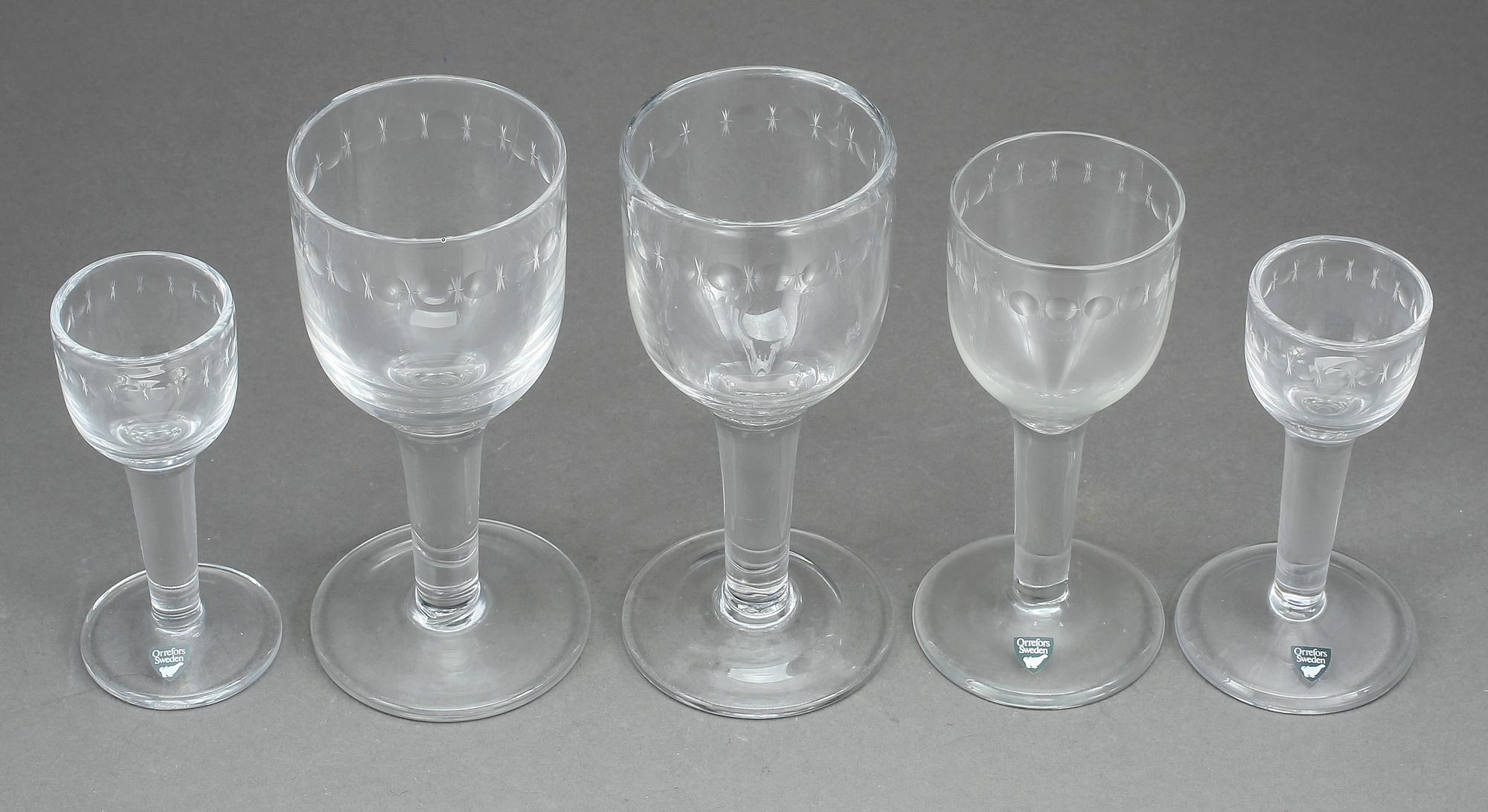 GLASSSERVIS, 36 delar, Orrefors, 1900-talets andra hälft.