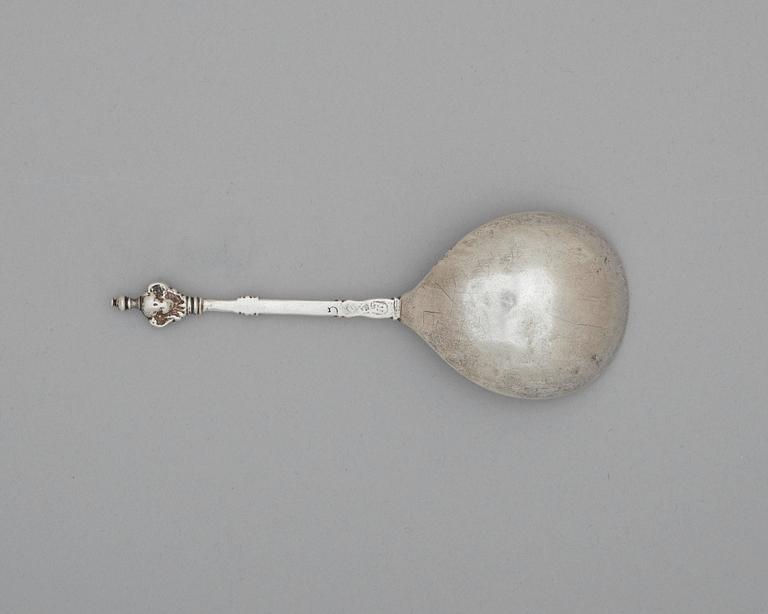 A Swedish early 18th century silver spoon, possibly marks of Thomas Upström, Uppsala 1705.
