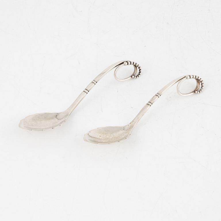 Georg Jensen, skedar, ett par, silver, Danmark, 1924.