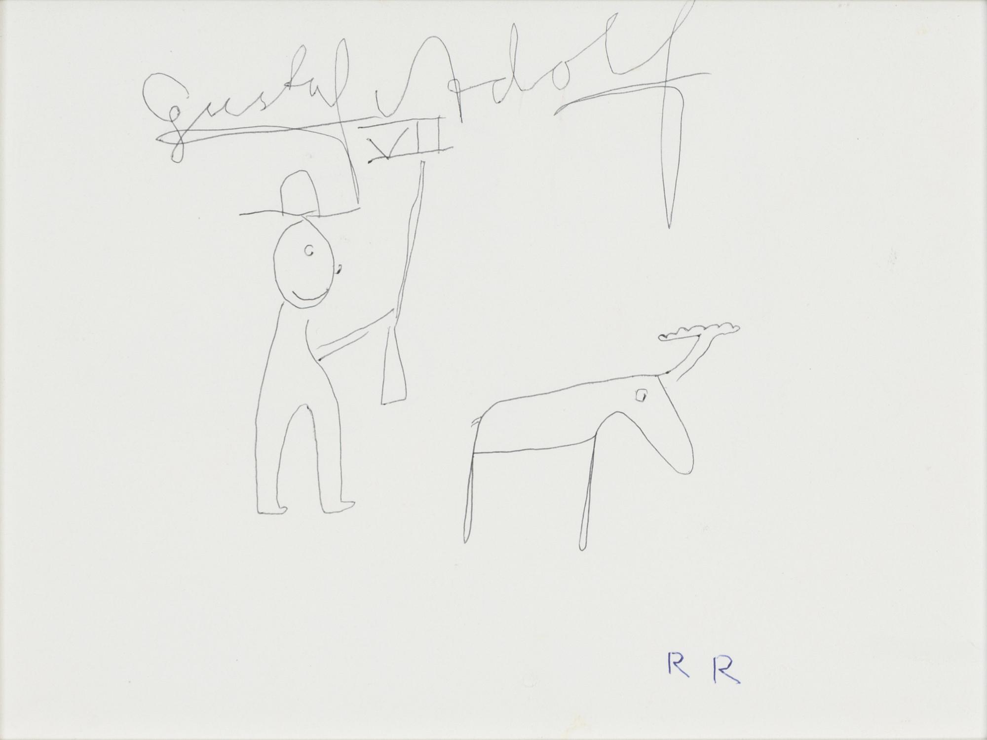 Roger Risberg, kulspetspenna på papper, signerad RR.