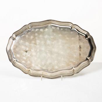 A Rococo style silver tray by C.G. Hallberg, 1939.