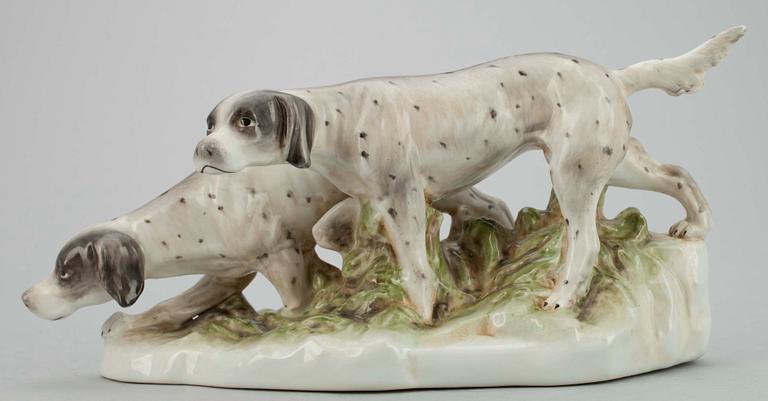 FIGURIN, porslin, Meissenliknande märke, möjligen rysk, 1900-tal.