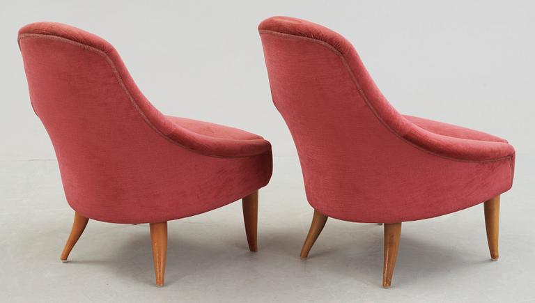 FÅTÖLJER, ett par, "Lilla Eva", ur Paradiset, Triva, Kerstin Hörlin-Holmquist för NK, 1900-talets mitt.