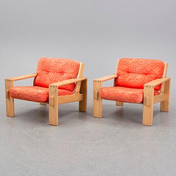 Esko Pajamies, a pair of 'Bonanza' armchairs for Asko, 1970's.