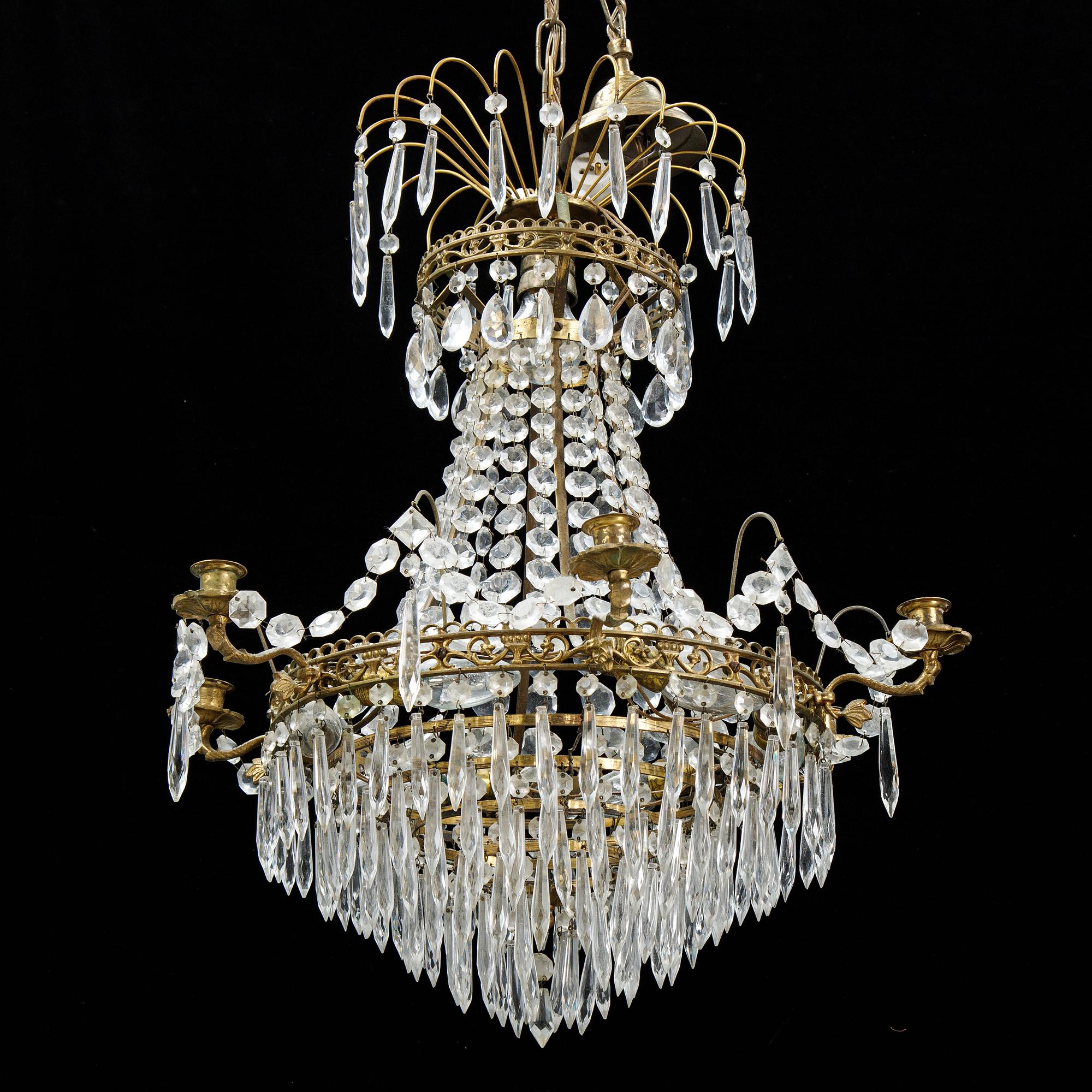A Gustavian style chandelier, 20th Century.
