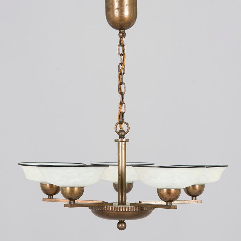Paavo Tynell, taklampa, modell 1409/5, Taito, 1930-tal.