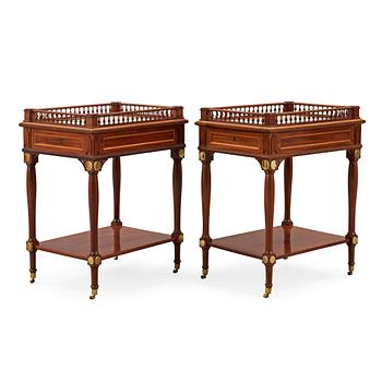 1492. A pair of late Gustavian tables signed by Gottlieb Iwersson 1800.