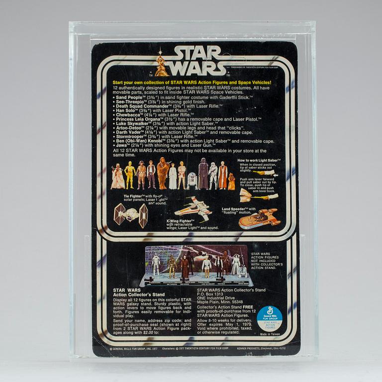 STAR WARS, R2-D2 12 back-B AFA75 Y-EX+/NM, Kenner 1978.