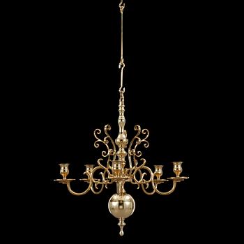 Skultuna Messingsbruk · TAKKRONA, mässing, barockstil, modell 205, Skultuna, 1900-talets sista kvartal. Höjd ca47cm.