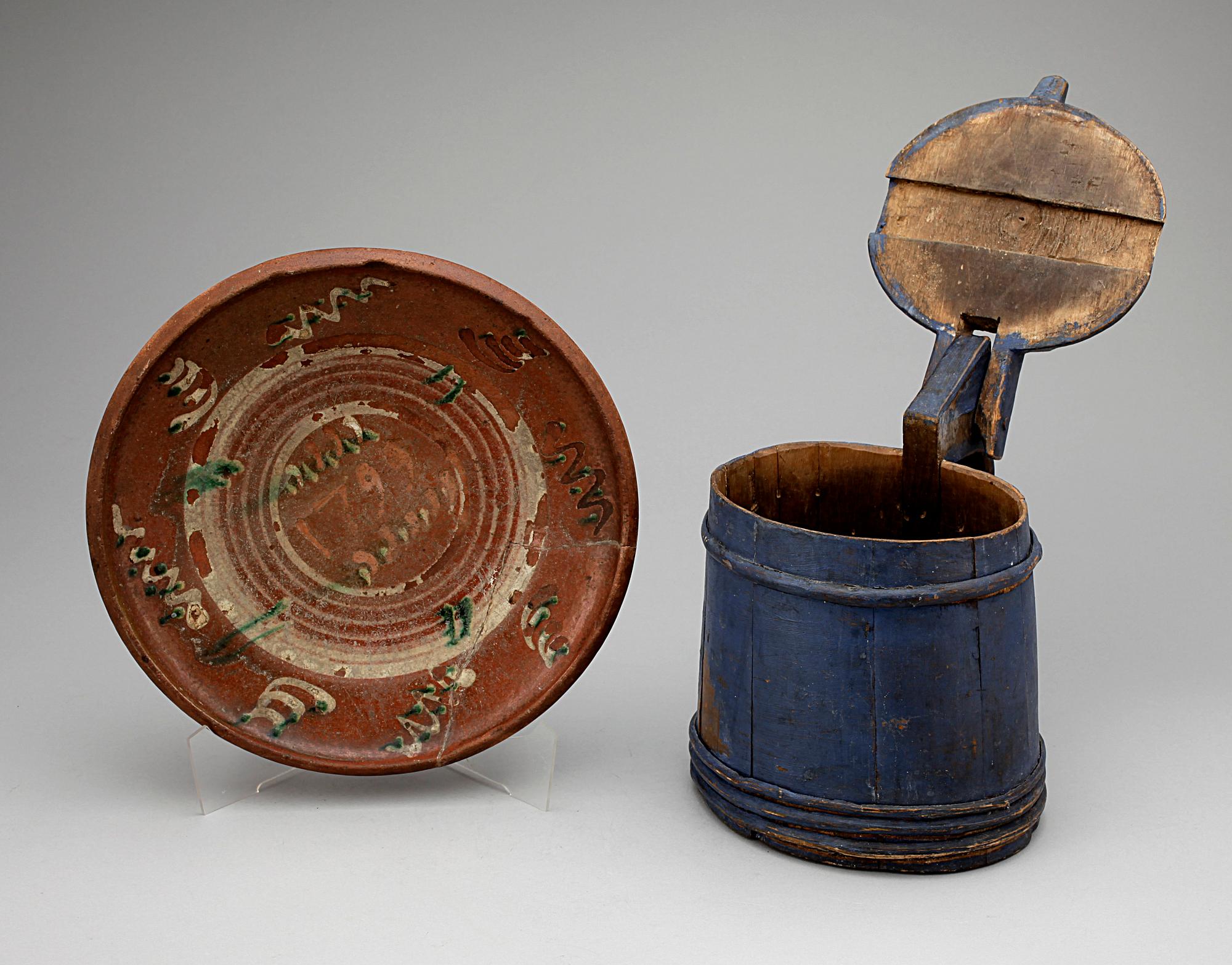 FAT samt STÅNKA, allmoge, 1700/1800-tal.