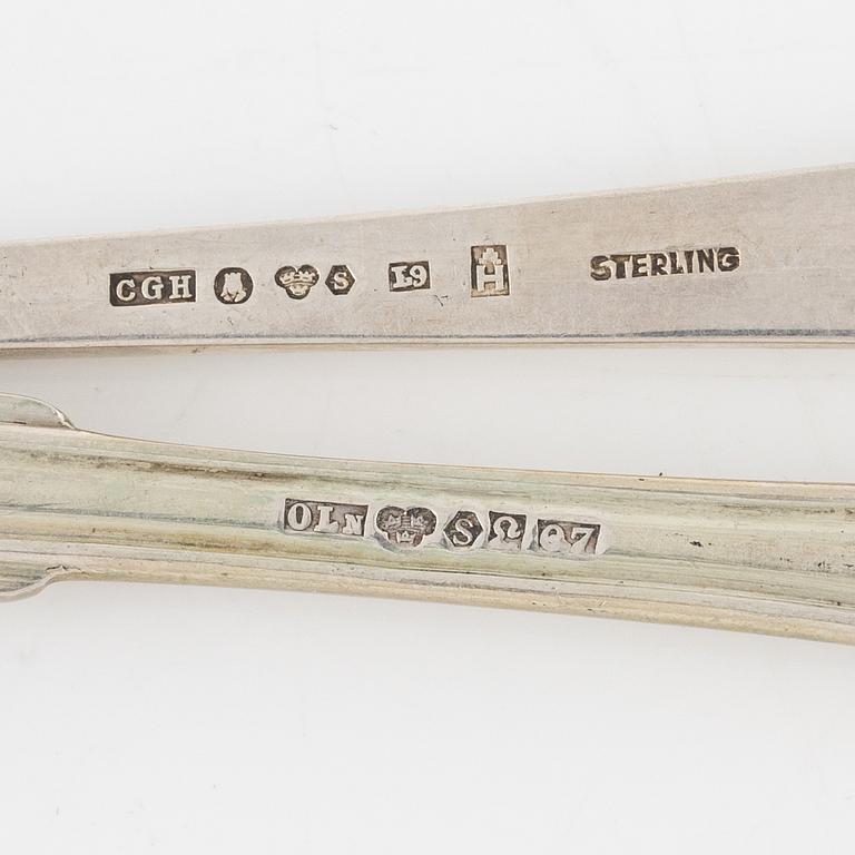 Bordsgafflar, 11 st, silver, Otto Larsson, Landskrona, 1917, Smörgåsgafflar, 12 st, silver, C.G.H. Stockholm, 1956-61.