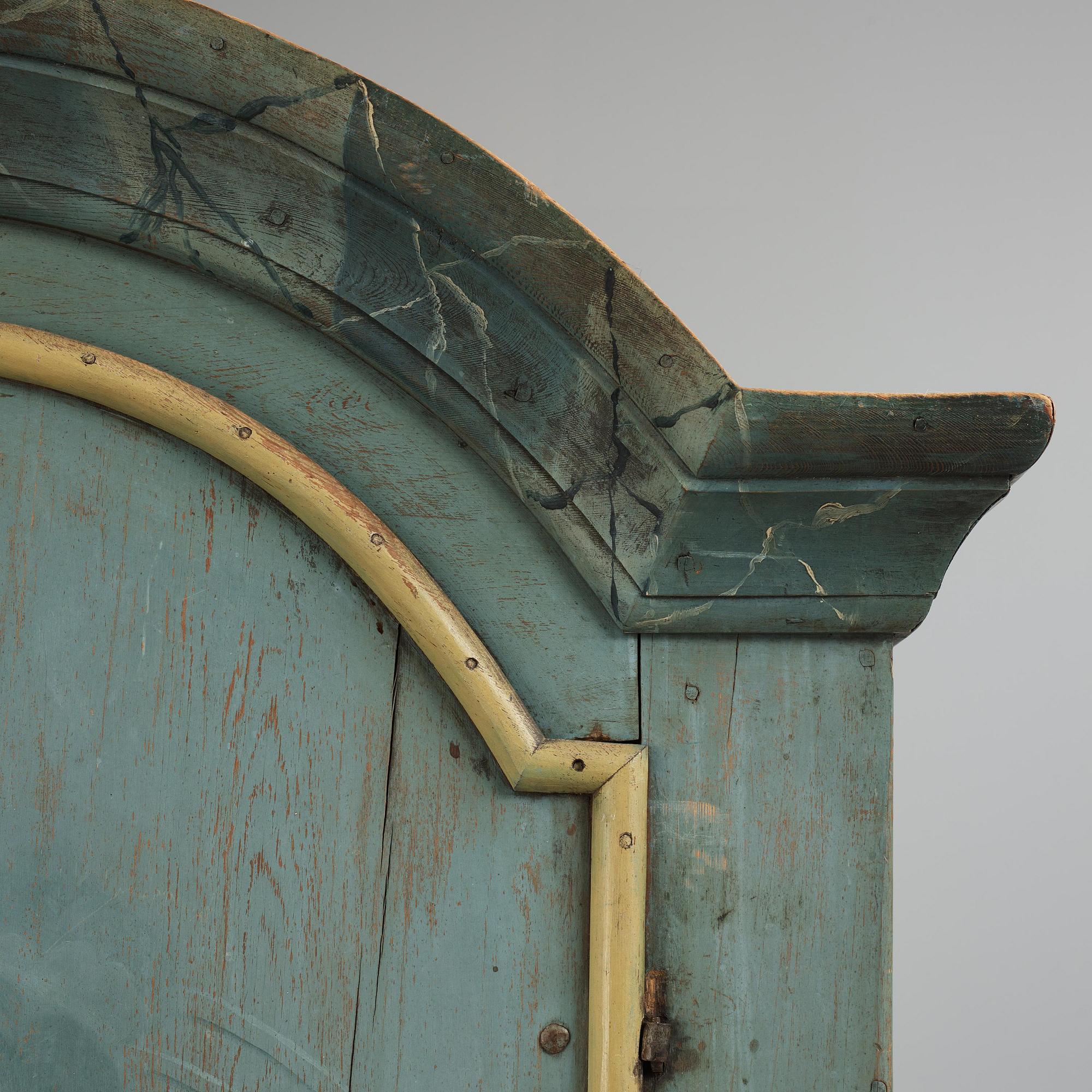 A Swedish polychrome-painted cabinet from Jämtland, presumably painted by Pehr Sundin (1760-1827).