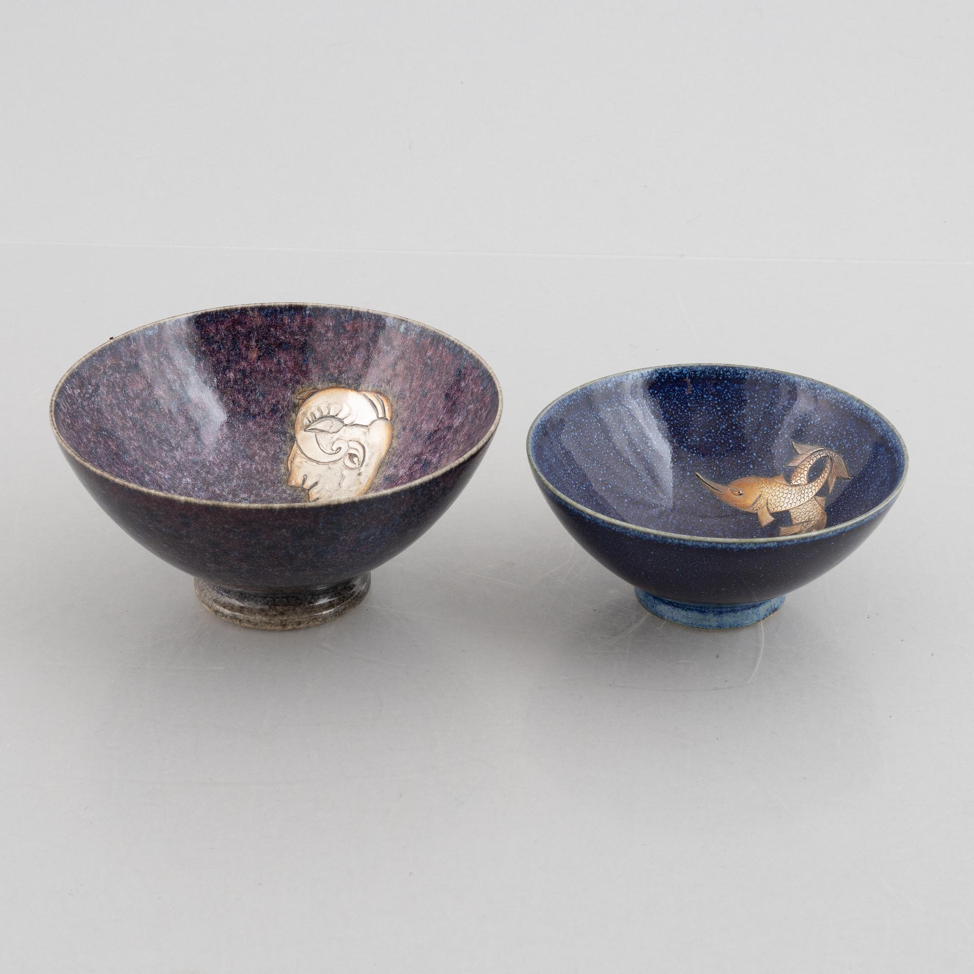 Sven Wejsfelt, bowls, 2 pcs, Gustavsberg.