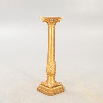 A gilded late 19th century pedestal.