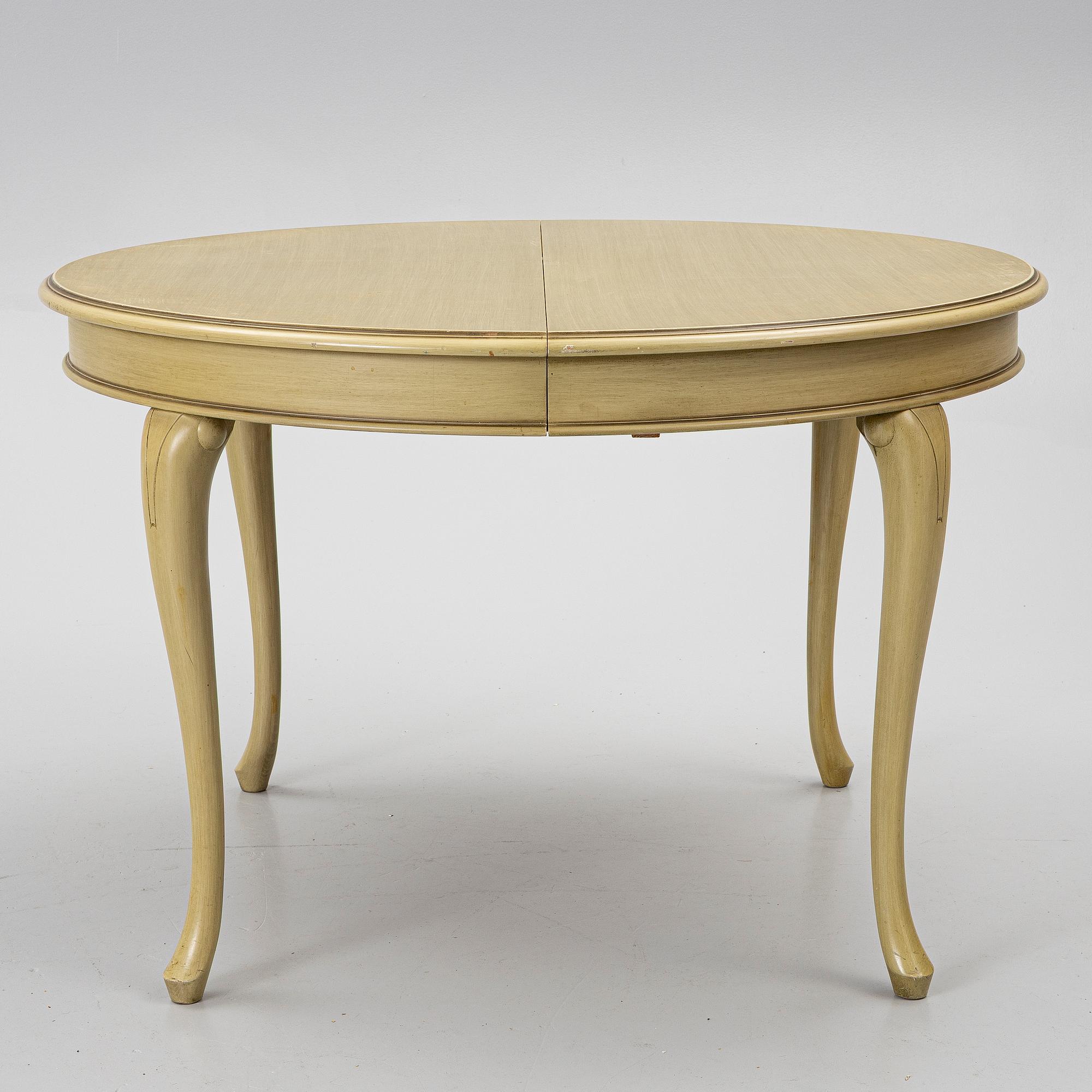 Dining group, 7 pieces. Rococo style, second half of the 20th century.