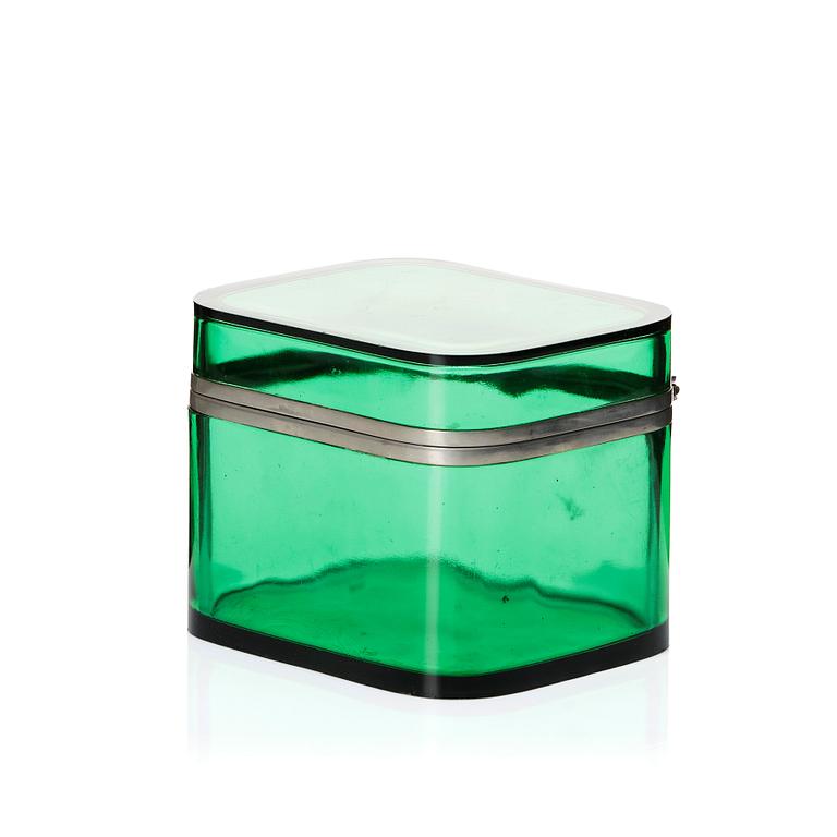 Josef Frank, a mould-blown glass and pewter box, Svenskt Tenn, Sweden.