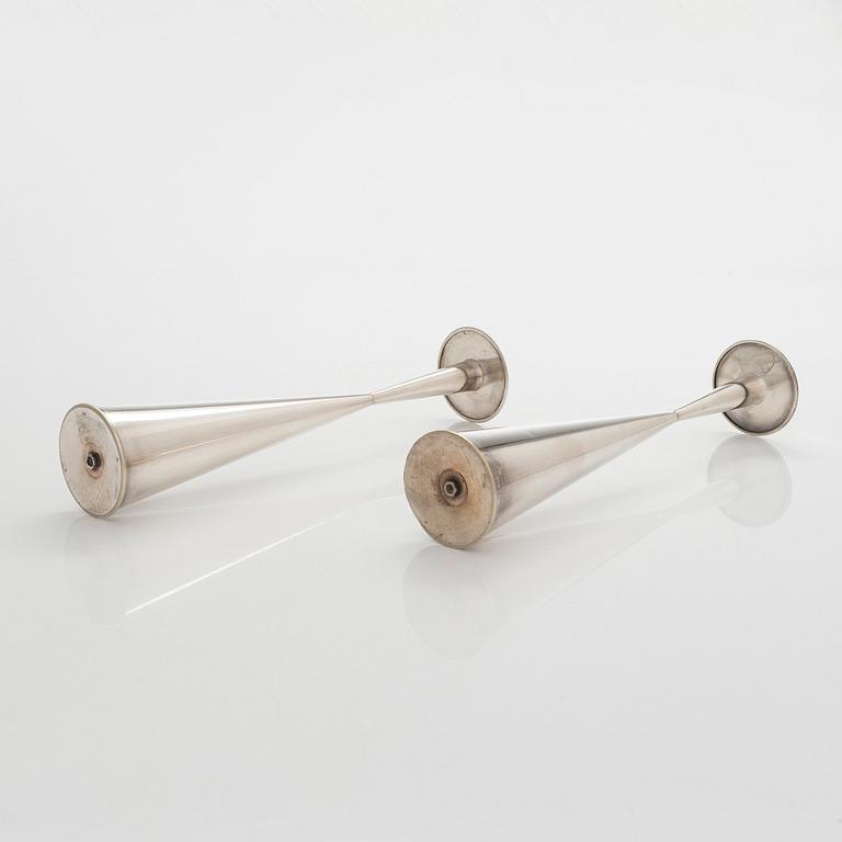 Tapio Wirkkala, Two silver candlesticks, TW 189, Kultakeskus, Hämeenlinna 1961 and 1964.