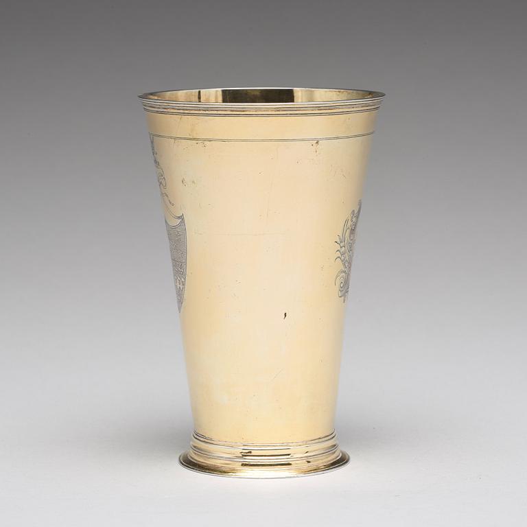 A Baltic 18th century silver beaker, mark of Jacob Stabenau, Riga (1712-1724 (1729)).