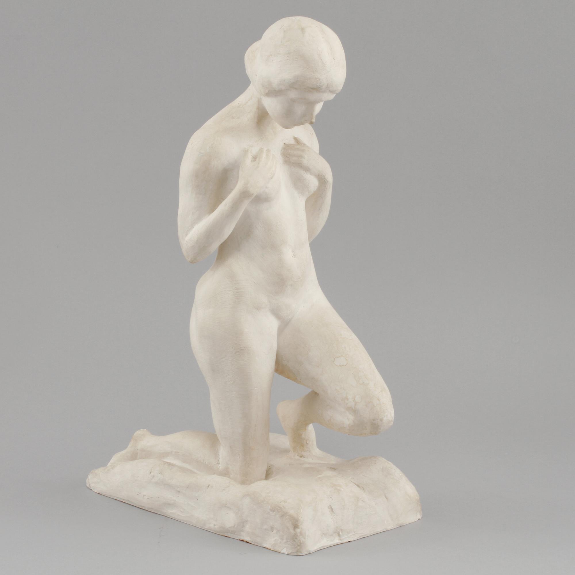 SKULPTUR, gips, signerad Tiderman, 1900-tal.