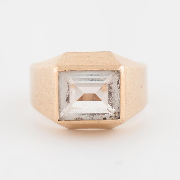 A rock crystal ring by Trege, Göteborg, 1966.