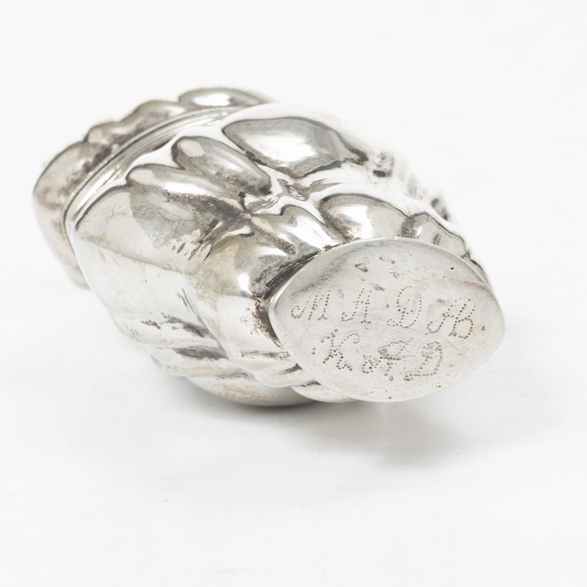 Scent box, silver, mark of Poul Jensen Theilgaard, Odense, Denmark (active 1795-1820).