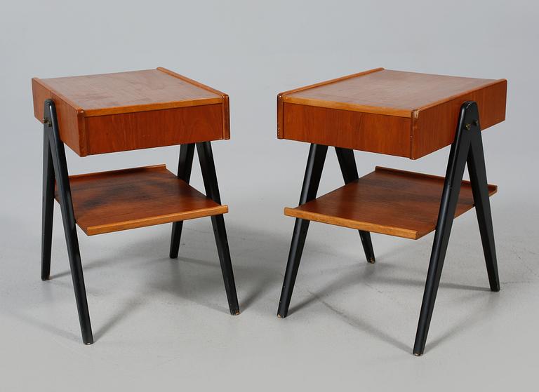 SÄNGBORD, ett par, 1950-/60-tal.