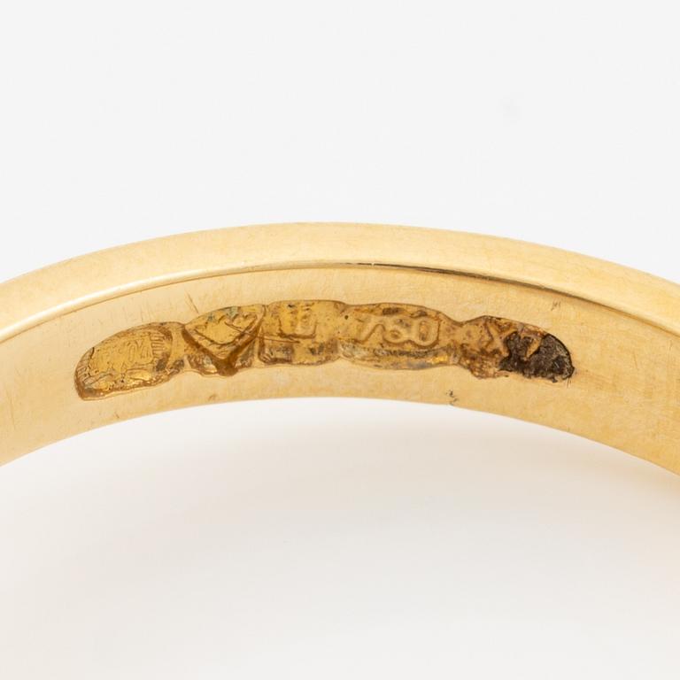 Lapponia, ring 18K gold set with an octagonal-cut diamond, Finland 1978.