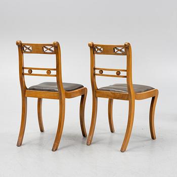 A set of six English mahogany chairs, 20th Century.