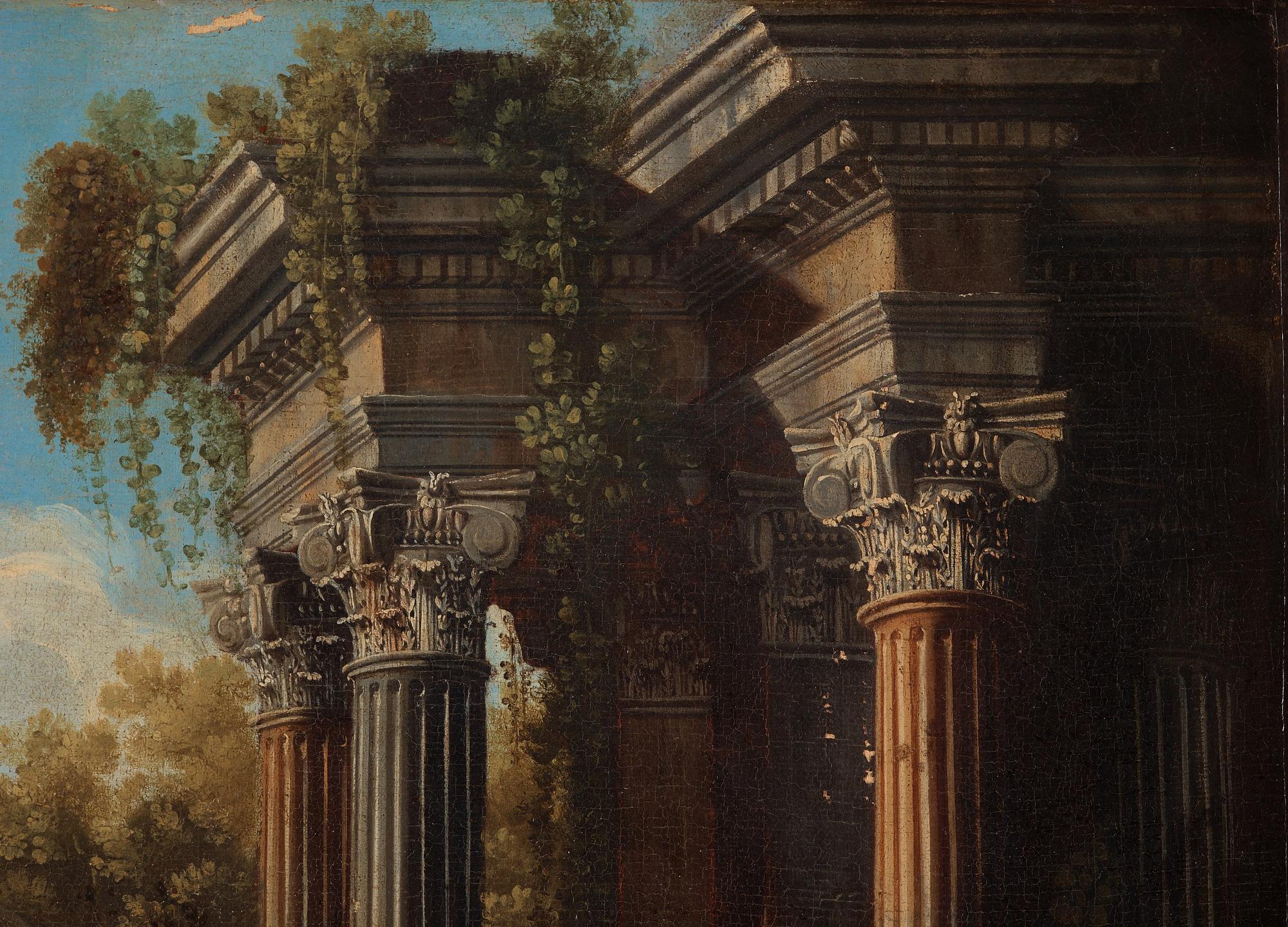 Hubert Robert Hans krets, Ruinlandskap med figurstaffage.