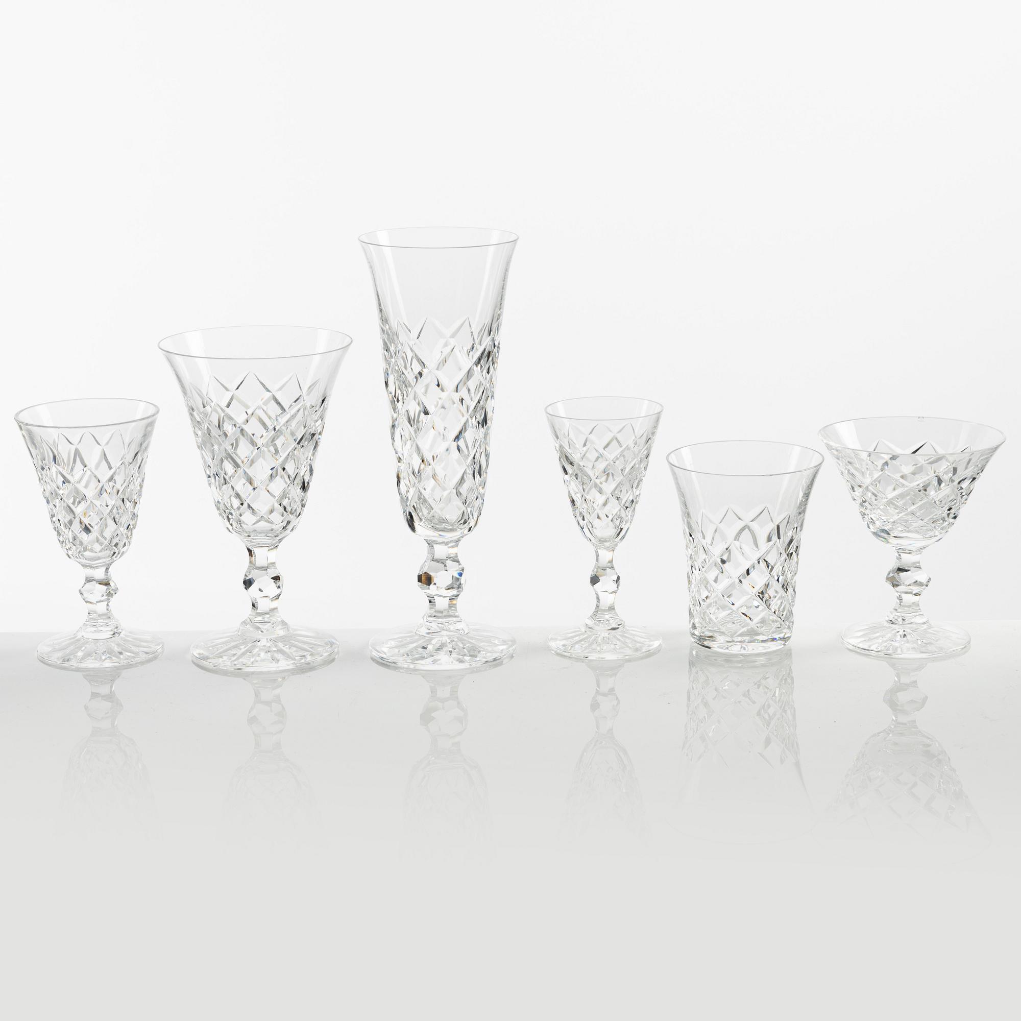 Fritz Kallenberg, glasservis, 79 delar, "Rut", Kosta Boda.