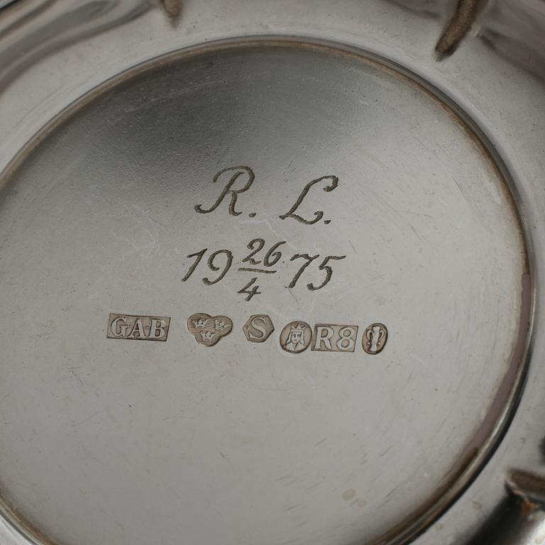 PARTI SILVER, 19 delar, bland annat CG Hallberg, Stockholm, 1935. Total vikt ca 1489g.