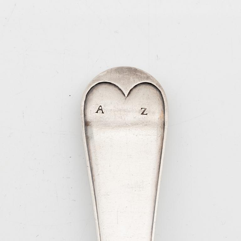 An Italian silver ladle, unidentified makers mark, Turin 1809.