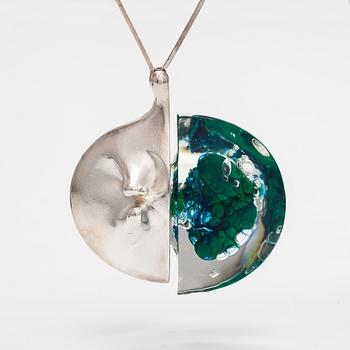 Björn Weckström, "Kilimandjaro", a sterling silver and acrylic necklace . Lapponia 1974.