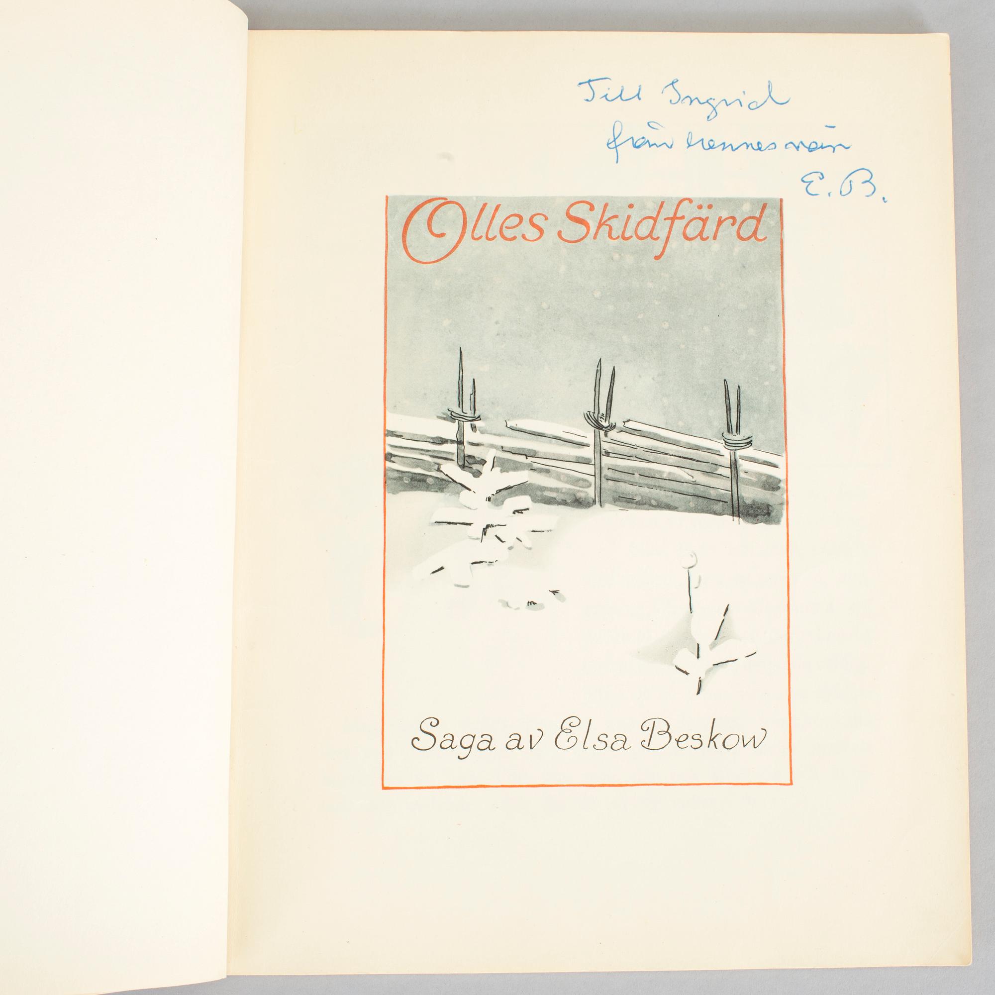 ELSA BESKOW, 9 böcker, bla Sol-ägget och Petter och Lotta på äventyr, med förf egenhändiga dedikation.