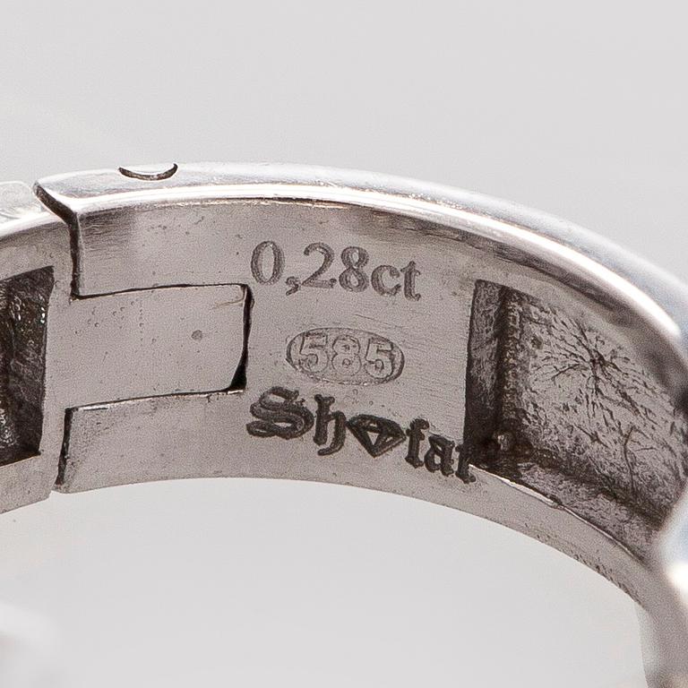 Korvakorut, briljanttihiotut timantit, 14K valkokultaa.