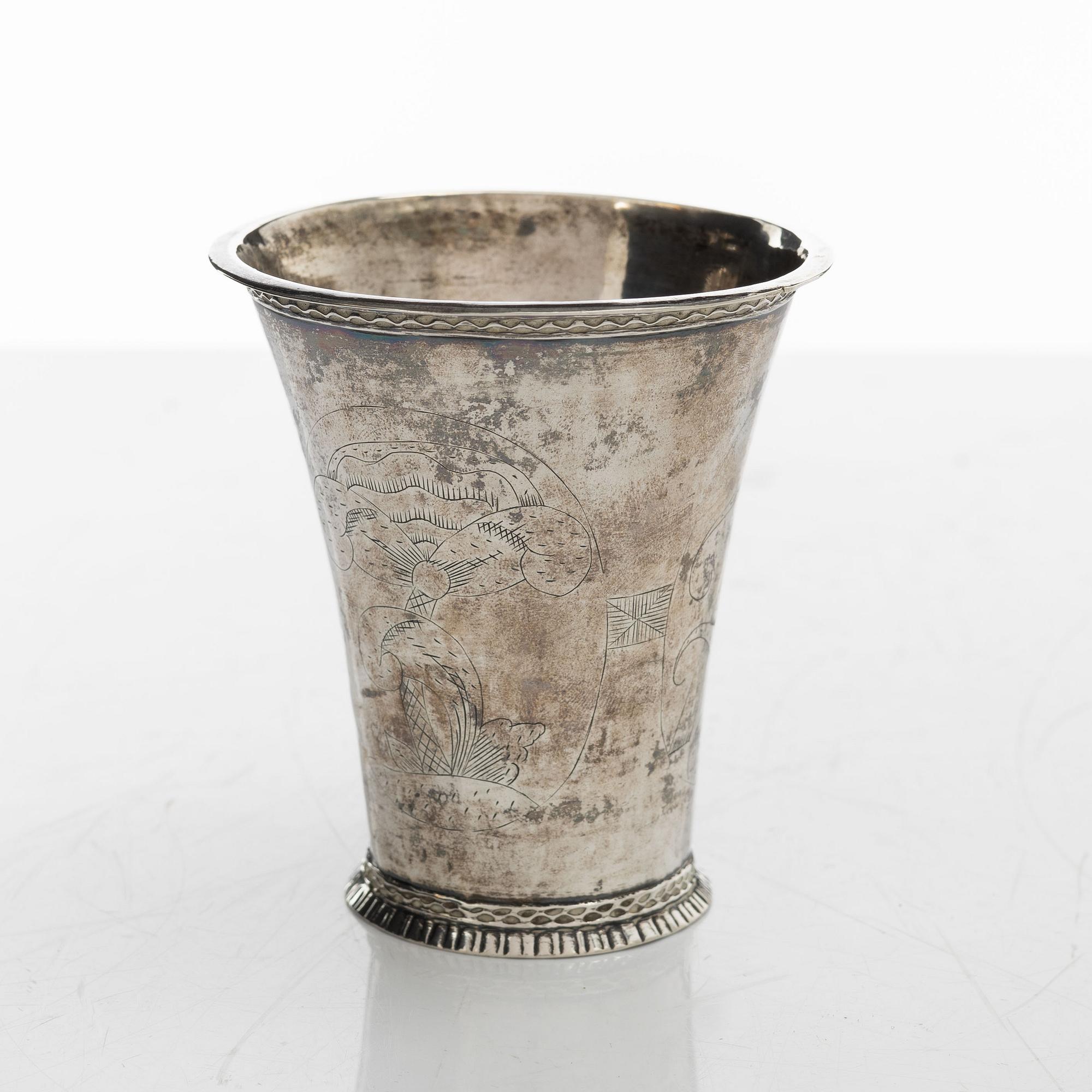 A Swedish silver beaker, mark of Berndt Halck, Halmstad 1763.