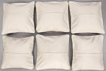 Six kilim cushions, Ca 47 x 47 cm.