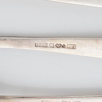 Jacob Ängman, a 49-piece silver cutlery set, 'Rosenholm', GAB, Eskilstuna, 1970-82.