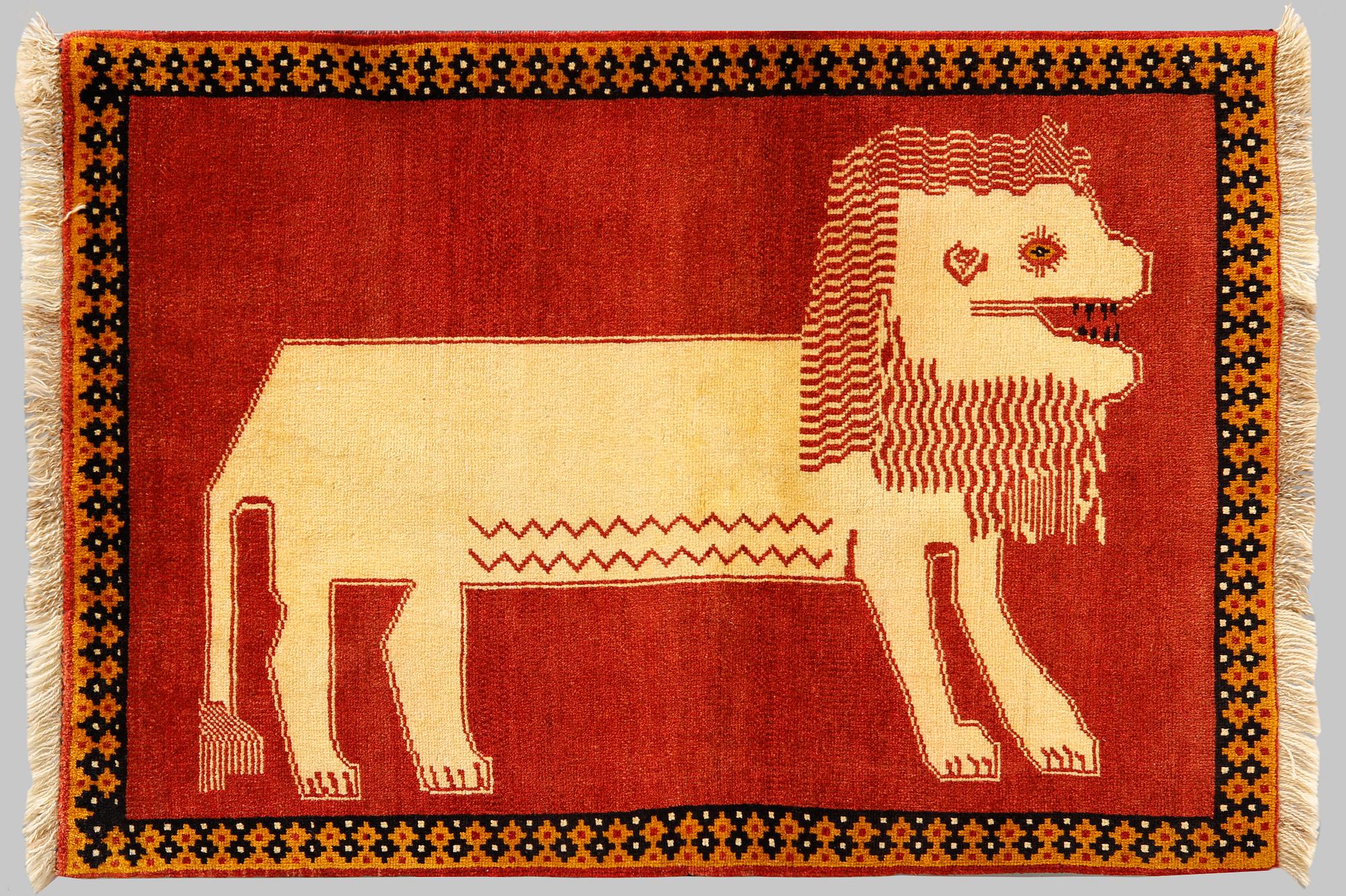 Matta, figural Qashqai, ca 137 x 95 cm.