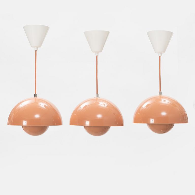 Verner Panton, three 'Flower pot' pendant lamps from &tradition.