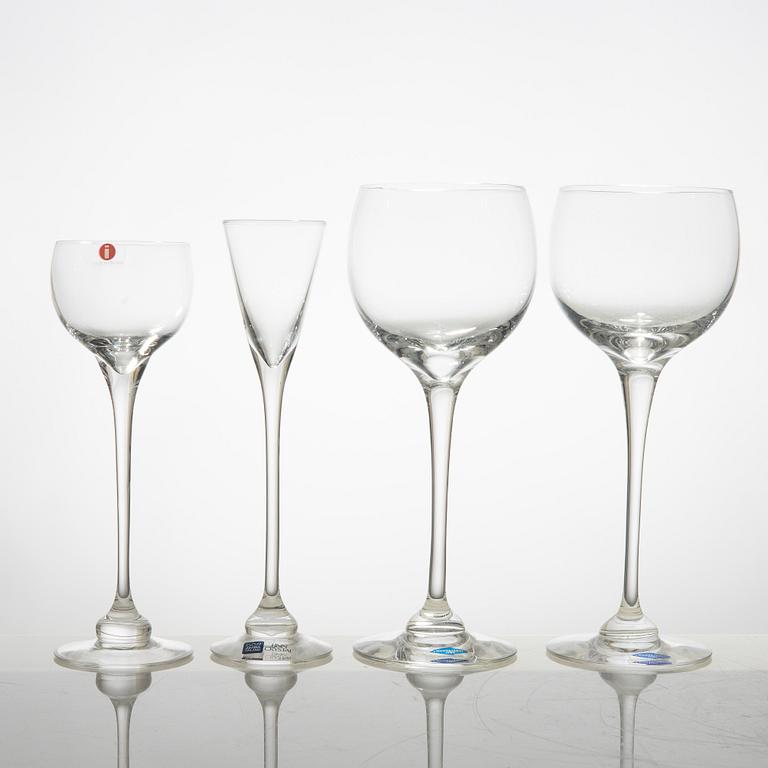 Heikki Orvola, a 111 pieces glass service, "Aurora", Nuutajärvi Notsjö, Arabia and Iittala, late 20th century.