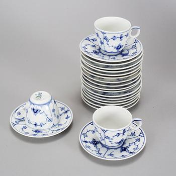 ROYAL COPENHAGEN, a part 'Musselmalet' coffee porcelain service, Denmark, second half of the 20th century.